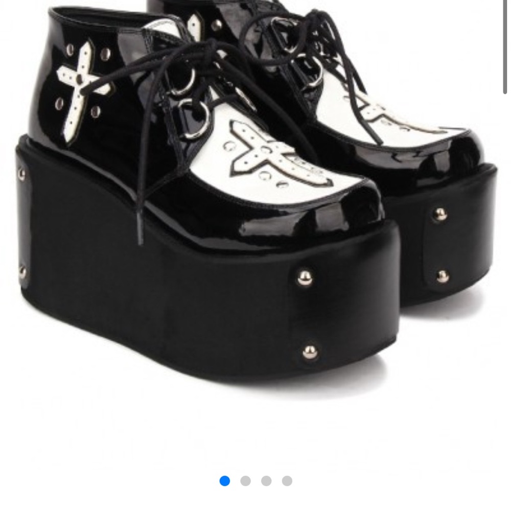 Chic Black and White Platform Shoes
